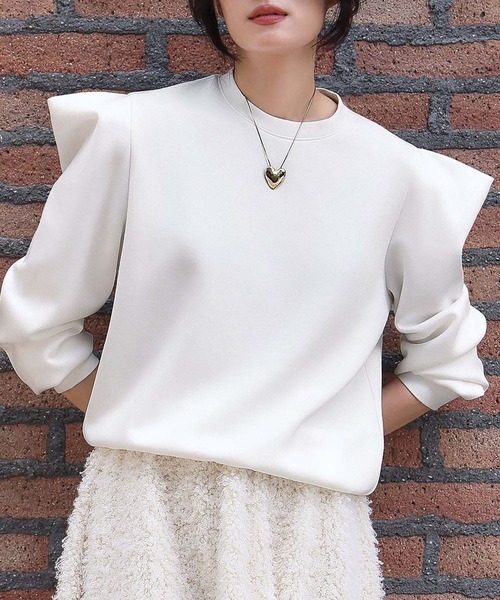 ELFRANK（エルフランク）の「《新色追加》ダンボールパワーショルダーカットソー（Tシャツ/カットソー・レディース・レッド/オフホワイト/ブラック・M/L）」の21枚目の写真