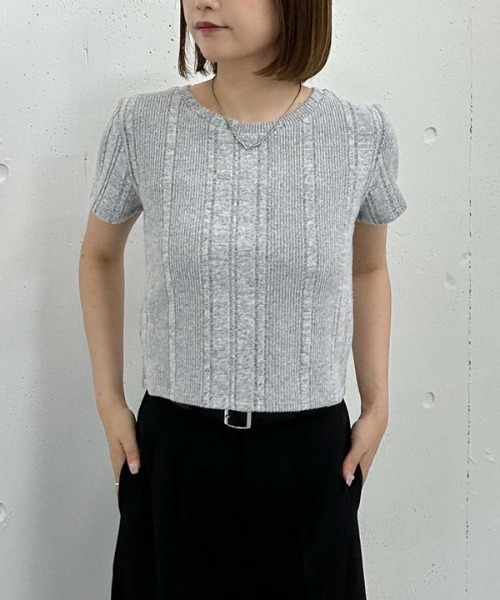 archives（アルシーヴ）の「ネーム起毛テレコＴｅｅ（Tシャツ/カットソー・レディース・グレー/ブラック/ベージュ・MEDIUM）」の4枚目の写真