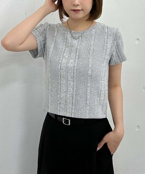 archives（アルシーヴ）の「ネーム起毛テレコＴｅｅ（Tシャツ/カットソー・レディース・グレー/ブラック/ベージュ・MEDIUM）」の6枚目の写真