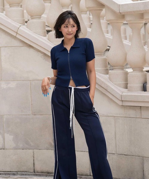 BLUE×PALANG(ブルーパラン)の「WZIP HALF KNIT(Tシャツ/カットソー・レディース・ネイビー/ブルー/ミント・FREE)」の18枚目の写真