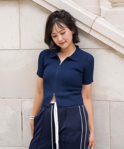 BLUE×PALANG(ブルーパラン)の「WZIP HALF KNIT(Tシャツ/カットソー・レディース・ネイビー/ブルー/ミント・FREE)」の17枚目の写真