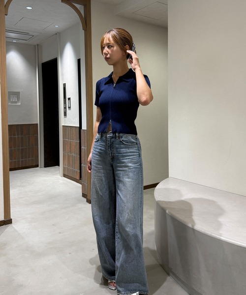 BLUE×PALANG(ブルーパラン)の「WZIP HALF KNIT(Tシャツ/カットソー・レディース・ネイビー/ブルー/ミント・FREE)」の19枚目の写真