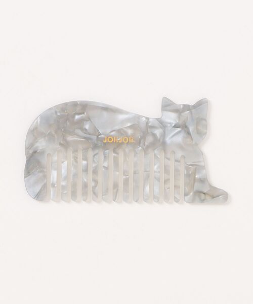 LAZY SUSAN（レイジースーザン）の「コームＦＴ　ダイカットＣＡＴ（ヘアブラシ・レディース・グレー/ホワイト・FREE）」の3枚目の写真