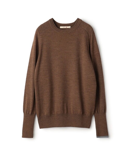 BACCA（バッカ）の「【一部WEB限定】エクストラファインメリノウール クルーネックプルオーバー（ニット/セーター・レディース・ネイビー/チャコールグレー/キャメル・S）」の3枚目の写真