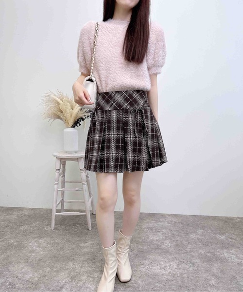 INGNI(イング)の「チェック柄ボックスプリーツリボンスカパン(スカート・レディース・ブラック系/ブラウン系その他2・FREE)」の5枚目の写真