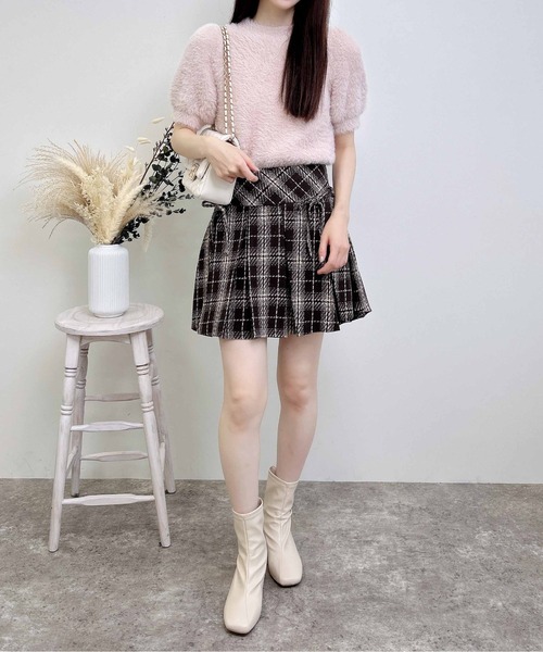 INGNI(イング)の「チェック柄ボックスプリーツリボンスカパン(スカート・レディース・ブラック系/ブラウン系その他2・FREE)」の7枚目の写真