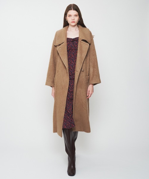 DEICY（デイシー）の「モヘヤシャギーステンカラーコート（ステンカラーコート・レディース・ベビーピンク/モカ・FREE）」の2枚目の写真