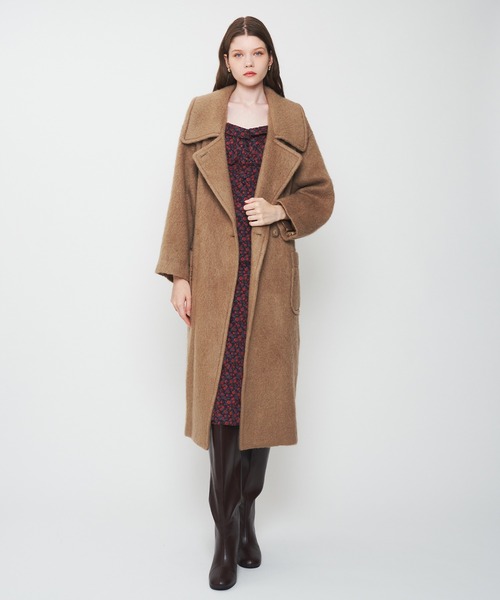 DEICY（デイシー）の「モヘヤシャギーステンカラーコート（ステンカラーコート・レディース・ベビーピンク/モカ・FREE）」の3枚目の写真