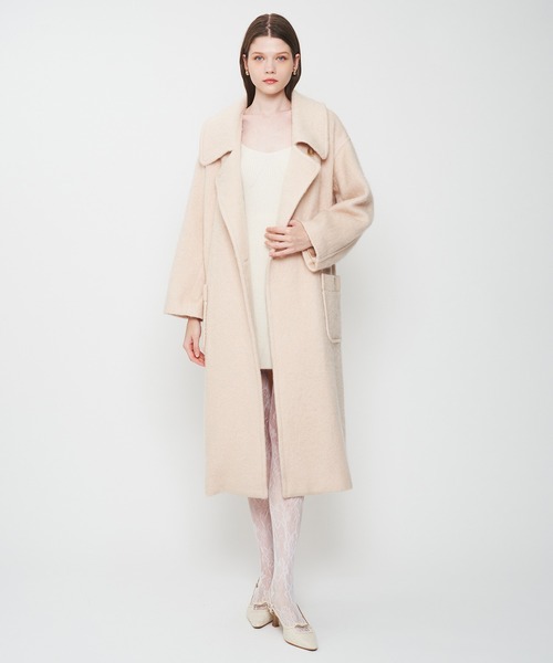 DEICY（デイシー）の「モヘヤシャギーステンカラーコート（ステンカラーコート・レディース・ベビーピンク/モカ・FREE）」の7枚目の写真