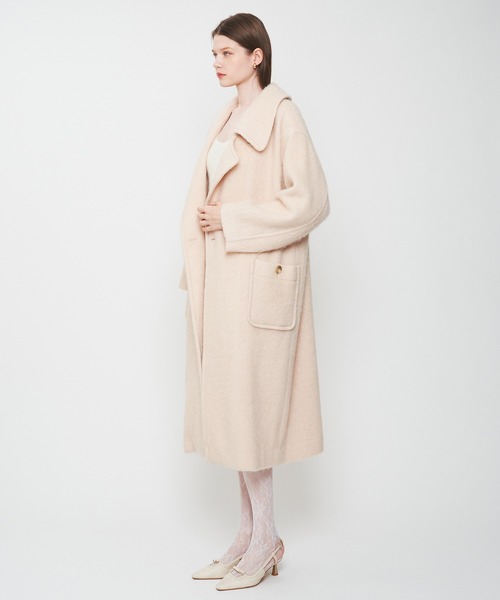 DEICY（デイシー）の「モヘヤシャギーステンカラーコート（ステンカラーコート・レディース・ベビーピンク/モカ・FREE）」の9枚目の写真