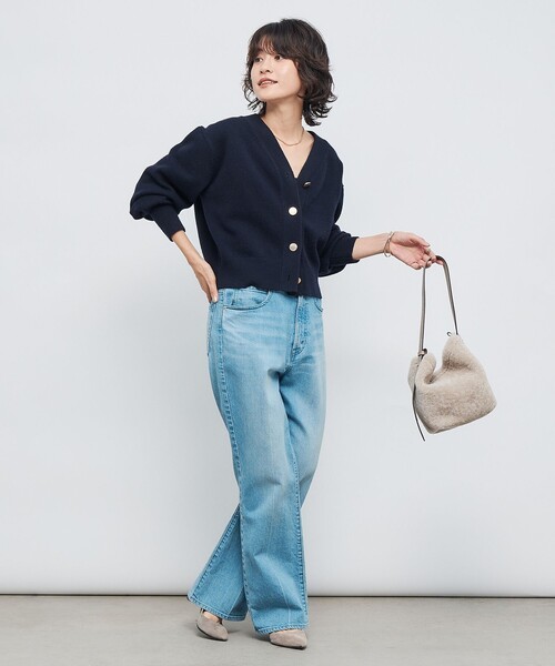 NOLLEY’S（ノーリーズ）の「5GノアリスVネックカーディガン（カーディガン/ボレロ・レディース・サックスブルー/ピンク/オフホワイト/イエロー/ネイビー/グレー・38）」の14枚目の写真