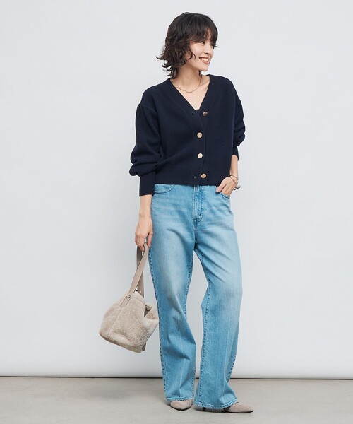 NOLLEY’S（ノーリーズ）の「5GノアリスVネックカーディガン（カーディガン/ボレロ・レディース・サックスブルー/ピンク/オフホワイト/イエロー/ネイビー/グレー・38）」の17枚目の写真