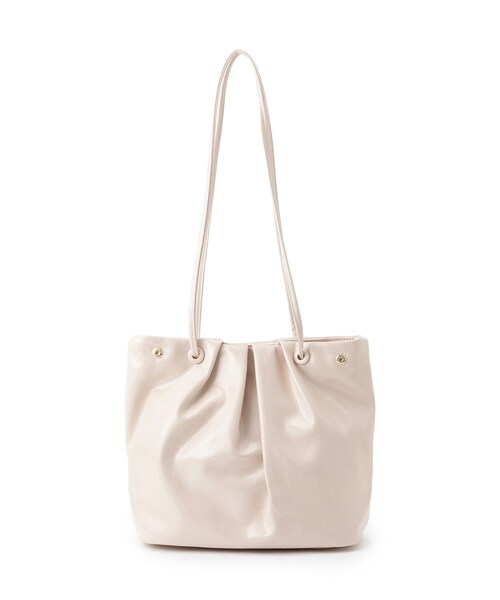 SHOO・LA・RUE（シューラルー）の「イールレザー風サイドスナップトートバッグ（トートバッグ・レディース・ブラック/ライトベージュ・00）」の10枚目の写真