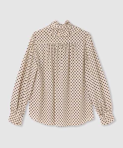 ◇【LOULOU WILLOUGHBY】デシンドットフリルボウタイブラウス（シャツ