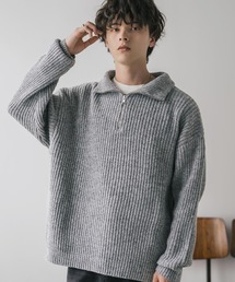 ハーフジップ」に該当するニット/セーター（グレー/灰色系