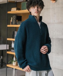 ハーフジップ」に該当するニット/セーター（ブルー・ネイビー