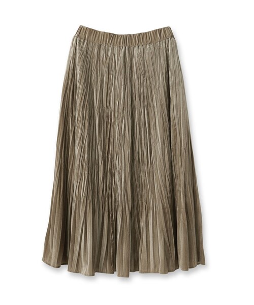 UNTITLED（アンタイトル）の「【ウエストゴム／着映え】ランダムプリーツベロアスカート（スカート・レディース・ライトベージュ/ブラウン系その他/チャコールグレー/チャコール・02/01/00/50/48/46/44/42/04/03）」の11枚目の写真