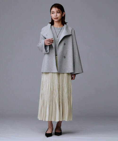 UNTITLED（アンタイトル）の「【ウエストゴム／着映え】ランダムプリーツベロアスカート（スカート・レディース・ライトベージュ/ブラウン系その他/チャコールグレー/チャコール・02/01/00/50/48/46/44/42/04/03）」の20枚目の写真