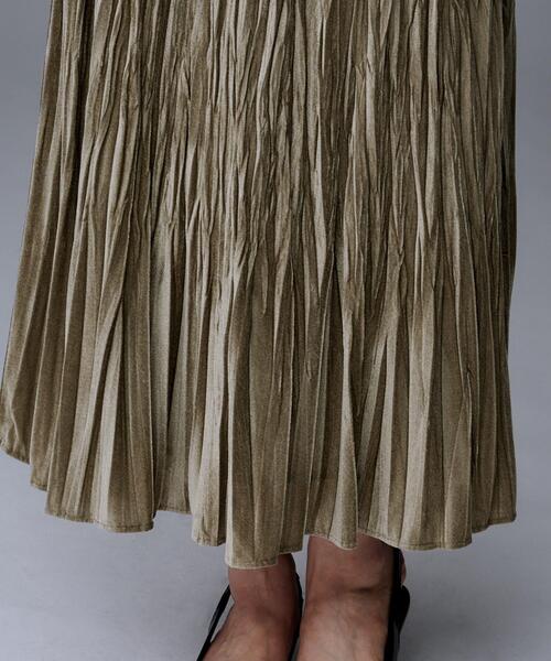 UNTITLED（アンタイトル）の「【ウエストゴム／着映え】ランダムプリーツベロアスカート（スカート・レディース・ライトベージュ/ブラウン系その他/チャコールグレー/チャコール・02/01/00/50/48/46/44/42/04/03）」の10枚目の写真