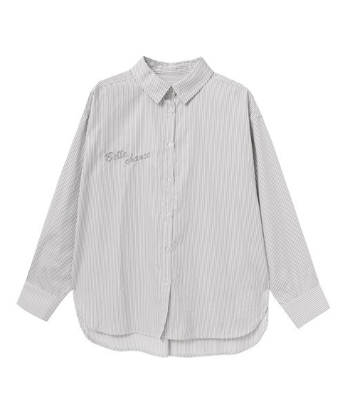 Pierrot(ピエロ)の「刺繍ストライプシャツ(シャツ/ブラウス・レディース・インディゴブルー/グレー・L/M)」の12枚目の写真