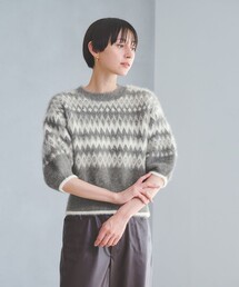 UNITED ARROWS（ユナイテッドアローズ）の「フォックスカシミヤ  パフスリーブ ジャガードニット（ニット/セーター・レディース）」
