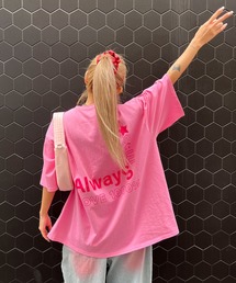 ルーズシルエットT｢Always★｣【Tシャツ　半袖　オーバーサイズ　バックロゴ】
