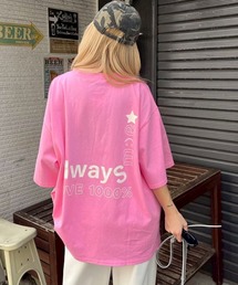 Tシャツ/カットソー（ピンク/桃色系・ロング丈）ファッション通販