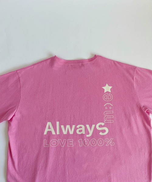 Miney(マイニー)の「ルーズシルエットT「Always★」【Tシャツ 半袖 オーバーサイズ バックロゴ】(Tシャツ/カットソー・レディース・ホワイト×ブルー/ピンク系その他/ブルー系その他2/ホワイト×イエロー/ピンク系その他2/ブルー系その他・FREE)」の10枚目の写真