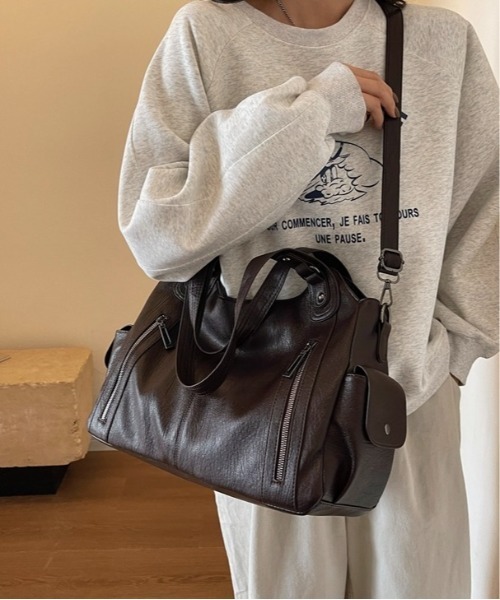 Burner(バーナー)の「【OKUOKU 0909】2WAY 大容量フェイクレザー トートバッグ oku-bag-13-40【RBTS】(トートバッグ・レディース・ブラック/ブラウン/ダークブラウン・FREE)」の3枚目の写真