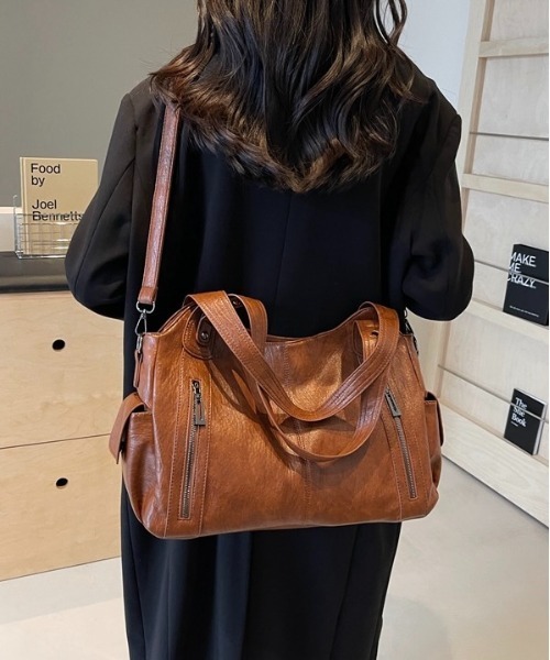 Burner(バーナー)の「【OKUOKU 0909】2WAY 大容量フェイクレザー トートバッグ oku-bag-13-40【RBTS】(トートバッグ・レディース・ブラック/ブラウン/ダークブラウン・FREE)」の1枚目の写真