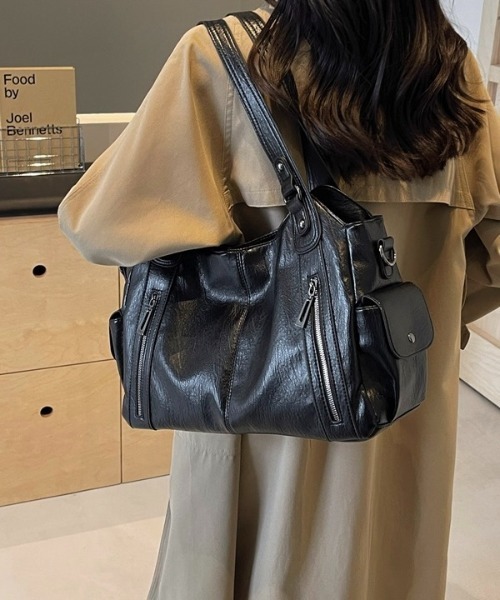 Burner(バーナー)の「【OKUOKU 0909】2WAY 大容量フェイクレザー トートバッグ oku-bag-13-40【RBTS】(トートバッグ・レディース・ブラック/ブラウン/ダークブラウン・FREE)」の2枚目の写真