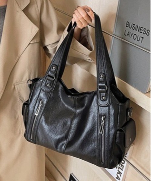 Burner(バーナー)の「【OKUOKU 0909】2WAY 大容量フェイクレザー トートバッグ oku-bag-13-40【RBTS】(トートバッグ・レディース・ブラック/ブラウン/ダークブラウン・FREE)」の9枚目の写真