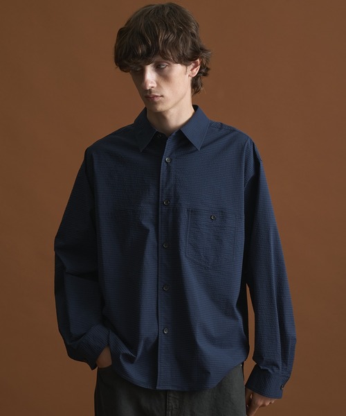 PUBLIC TOKYO(パブリックトウキョウ)の「ドライストレッチリラックスシャツ(シャツ/ブラウス・メンズ・ネイビー/サックスブルー・1/2)」の22枚目の写真