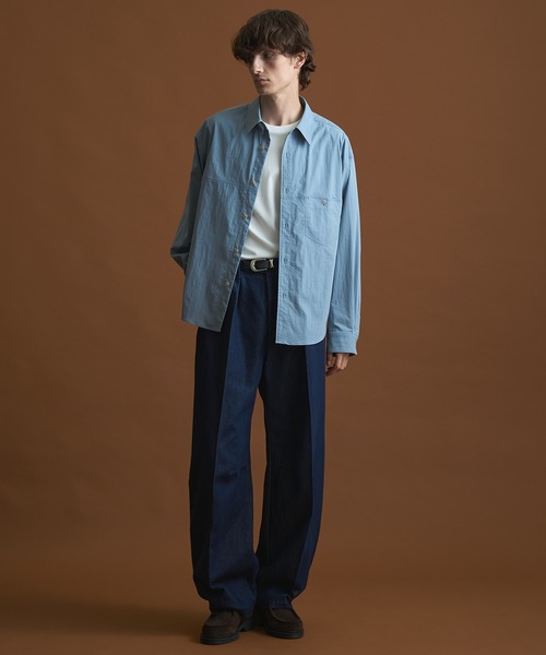 PUBLIC TOKYO(パブリックトウキョウ)の「ドライストレッチリラックスシャツ(シャツ/ブラウス・メンズ・ネイビー/サックスブルー・1/2)」の19枚目の写真
