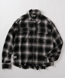 SlashDate（スラッシュデイト）の「【72】ダメージ加工 オンブレチェックシャツ/アメカジ/古着風（シャツ/ブラウス）」