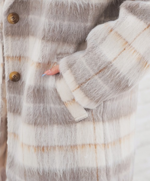 Honeys（ハニーズ）の「【抗菌防臭・静電気軽減】テーラードコート（チェスターコート・レディース・ヘザーチャコール/杢グレー/ホワイト系その他/アイボリー・S/M/LL/L）」の7枚目の写真