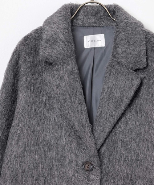 Honeys（ハニーズ）の「【抗菌防臭・静電気軽減】テーラードコート（チェスターコート・レディース・ヘザーチャコール/杢グレー/ホワイト系その他/アイボリー・S/M/LL/L）」の15枚目の写真