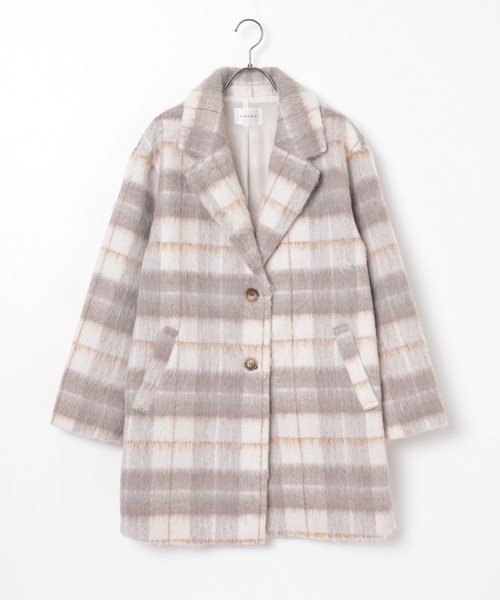 Honeys（ハニーズ）の「【抗菌防臭・静電気軽減】テーラードコート（チェスターコート・レディース・ヘザーチャコール/杢グレー/ホワイト系その他/アイボリー・S/M/LL/L）」の16枚目の写真