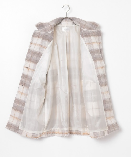 Honeys（ハニーズ）の「【抗菌防臭・静電気軽減】テーラードコート（チェスターコート・レディース・ヘザーチャコール/杢グレー/ホワイト系その他/アイボリー・S/M/LL/L）」の17枚目の写真