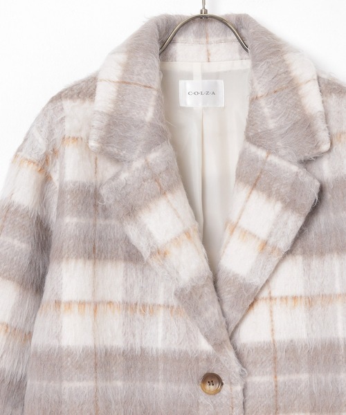 Honeys（ハニーズ）の「【抗菌防臭・静電気軽減】テーラードコート（チェスターコート・レディース・ヘザーチャコール/杢グレー/ホワイト系その他/アイボリー・S/M/LL/L）」の18枚目の写真