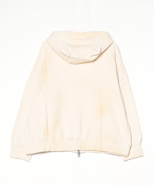 DISCOVERED（ディスカバード）の「DEVIL EAR DAMAGE HOODIE（パーカー・メンズ・ブラック/ベージュ・SMALL/LARGE）」の12枚目の写真