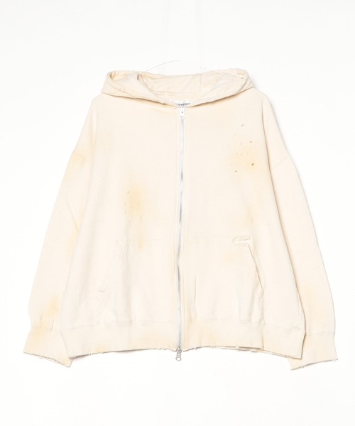 DISCOVERED（ディスカバード）の「DEVIL EAR DAMAGE HOODIE（パーカー・メンズ・ブラック/ベージュ・SMALL/LARGE）」の18枚目の写真