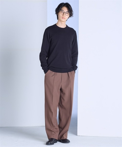 nissen（ニッセン）の「洗濯機OK！クルーネックニット　<綿100%>　(M～10Lサイズ)（ニット/セーター・メンズ・チャコール/ダークブルー/ブラック/グレイッシュベージュ・M/L/LL/3L/4L/5L/6L/8L/10L）」の8枚目の写真