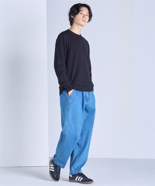 nissen（ニッセン）の「洗濯機OK！クルーネックニット　<綿100%>　(M～10Lサイズ)（ニット/セーター・メンズ・チャコール/ダークブルー/ブラック/グレイッシュベージュ・M/L/LL/3L/4L/5L/6L/8L/10L）」の9枚目の写真