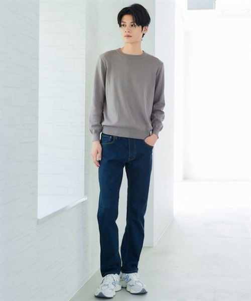 nissen（ニッセン）の「洗濯機OK！クルーネックニット　<綿100%>　(M～10Lサイズ)（ニット/セーター・メンズ・チャコール/ダークブルー/ブラック/グレイッシュベージュ・M/L/LL/3L/4L/5L/6L/8L/10L）」の12枚目の写真