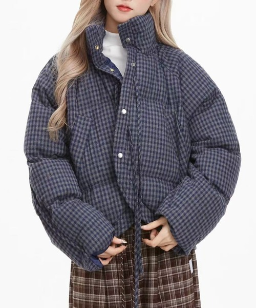 セール】【秋冬新作】チェック柄中綿ショートジャケット（その他
