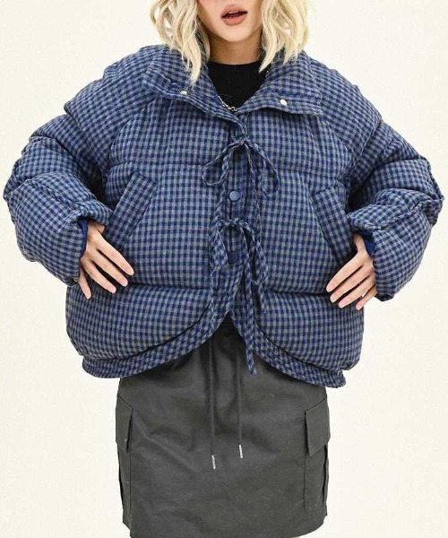 セール】【秋冬新作】チェック柄中綿ショートジャケット（その他
