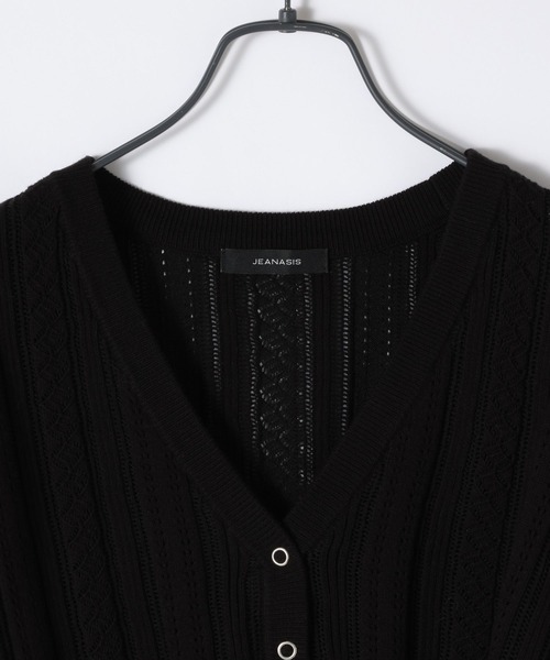 JEANASIS（ジーナシス）の「12GコンパクトアイレットショートVカーディガン/600236（カーディガン/ボレロ・レディース・グレー/ナチュラル/ブラック・FREE）」の10枚目の写真