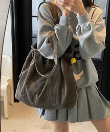 pyornim（ピョルニム）の「【25年秋冬新作】【A4サイズ対応】コーデュロイドロスト 巾着 ビッグトート（トートバッグ）」