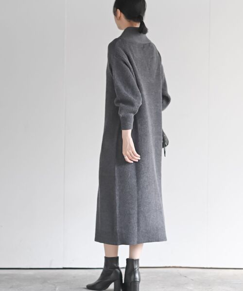 rps（アールピーエス）の「ショールカラーニットワンピース（ワンピース・レディース・モカ/ブラウン系その他/ブラック/グレー系その他・フリー）」の7枚目の写真